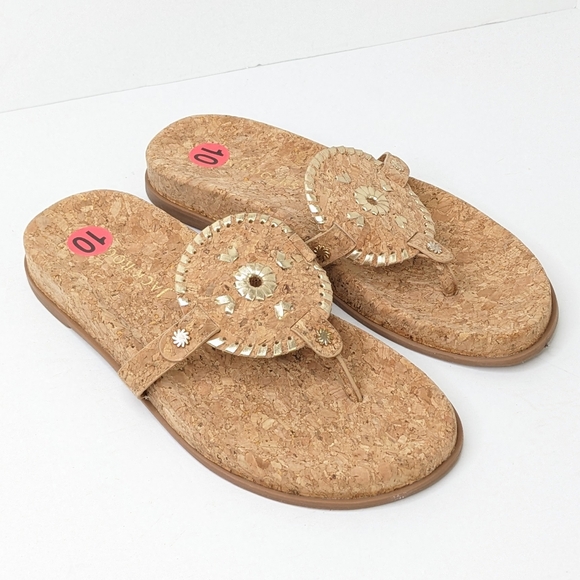 Jack Rogers Shoes - Jack Rogers Collins Cork Sandals, Tan/Gold, Women's 10
